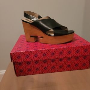 TORYBURCH wedge sandal Black Size:9